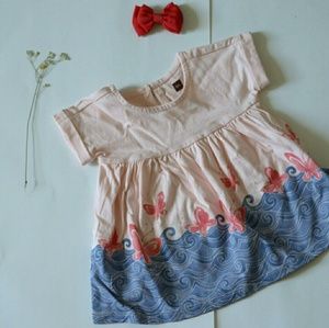 Tea pink dress Sz 3-6 M. EUC